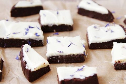 Raw brownie close